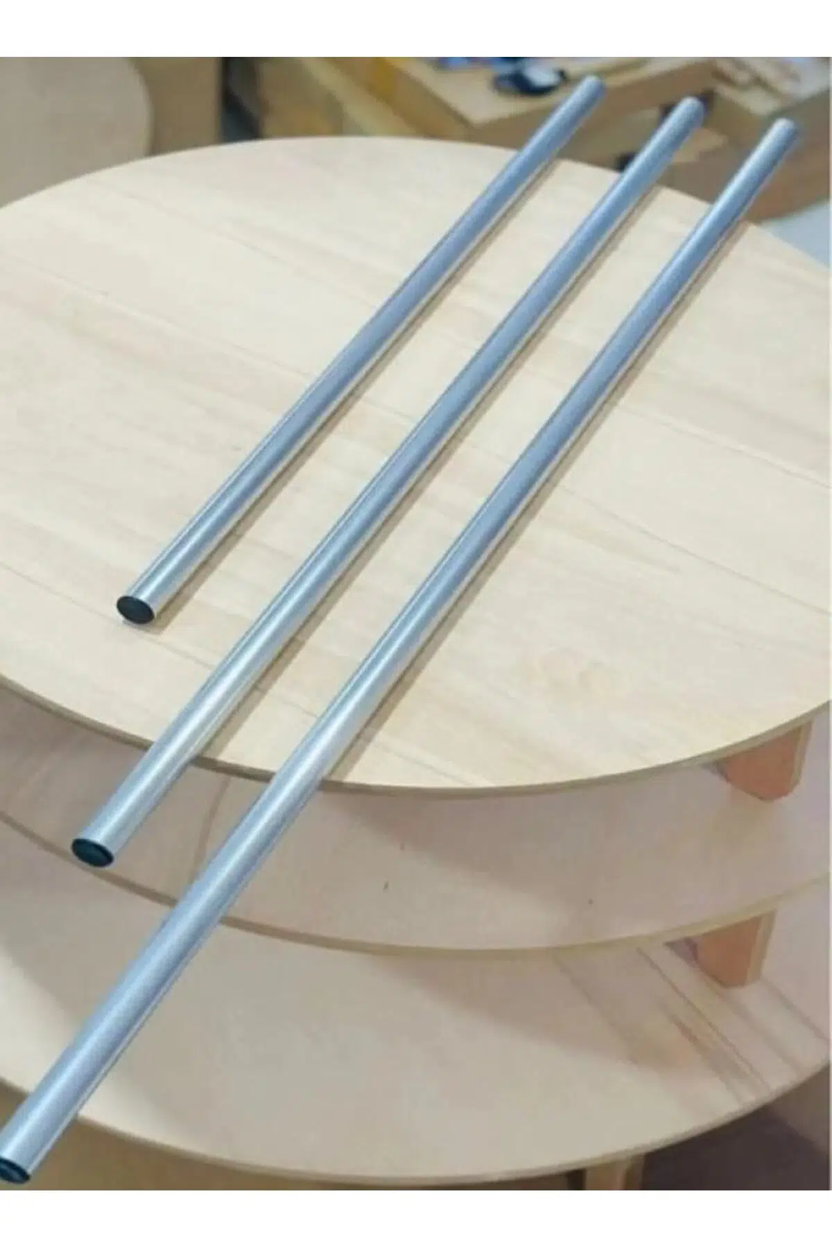 3'lü Alüminyum Paslanmaz Metal Masterchef Pratik 60-80- 100 cm Hamur, Yufka Açıcı Oklava