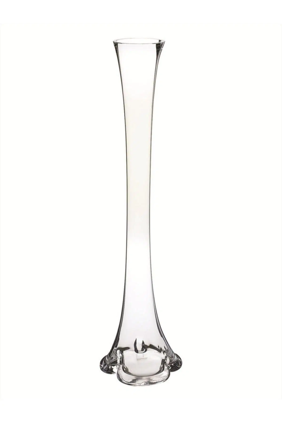 80 Cm Boyutunda Uzun Fil Ayağı Cam Vazo