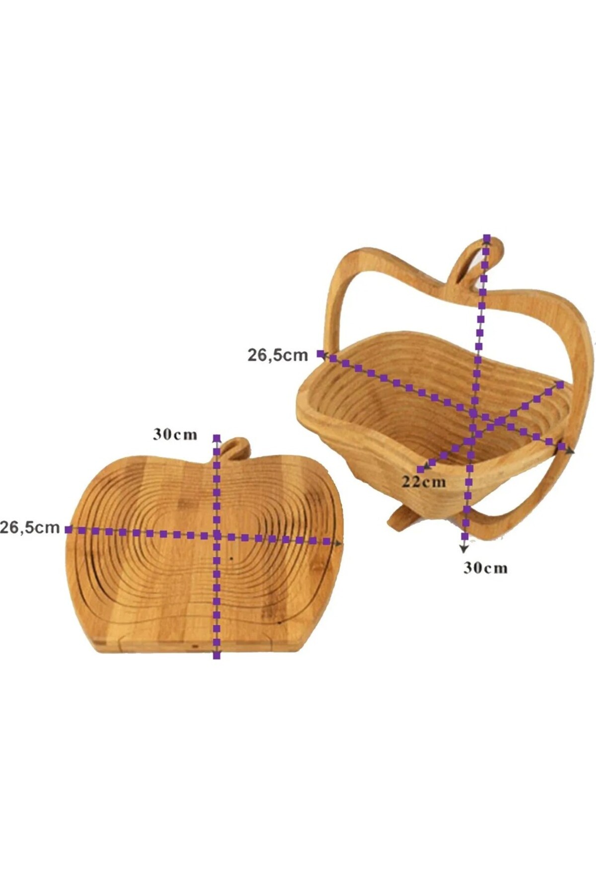 Ahşap Katlanabilir Meyve Sepeti