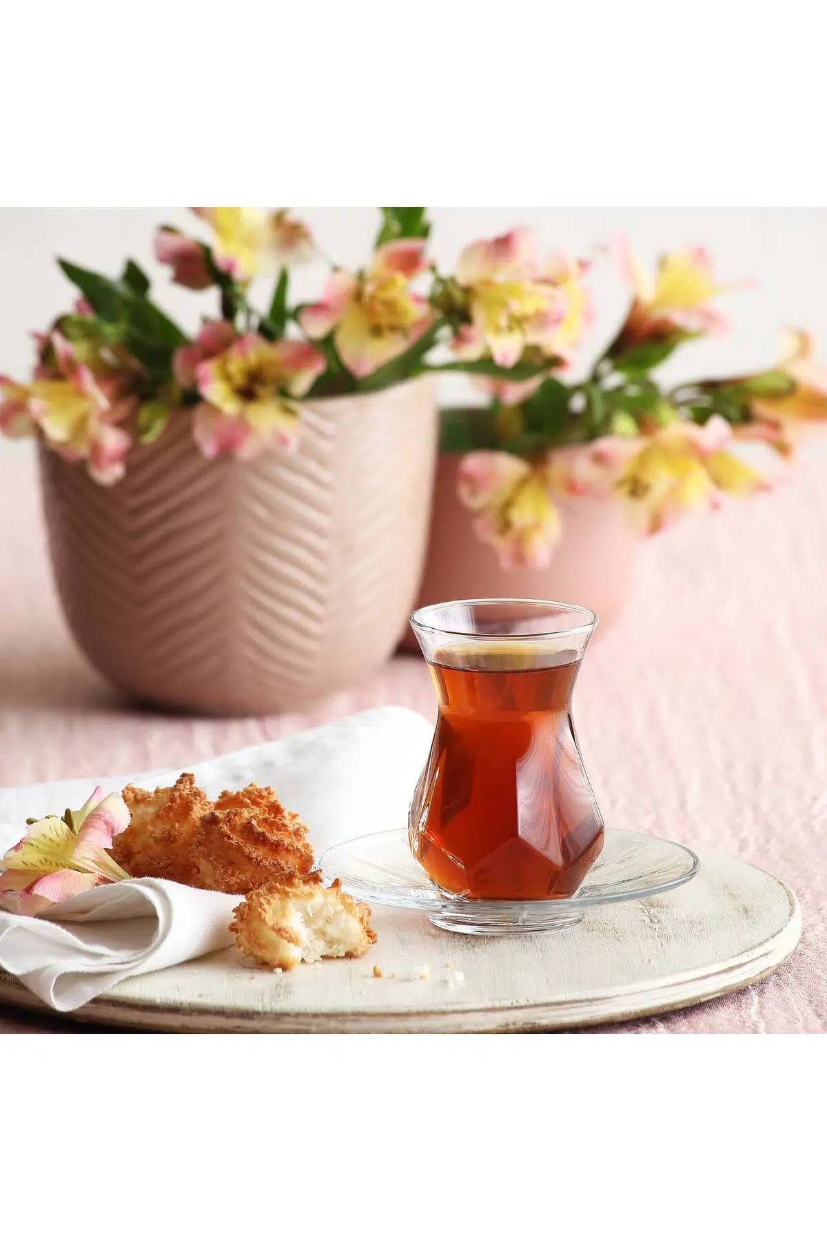 Alya Cam Çay Seti 6 Kişilik 165 ml (6 Çay Bardağı, 6 Çay Tabağı)