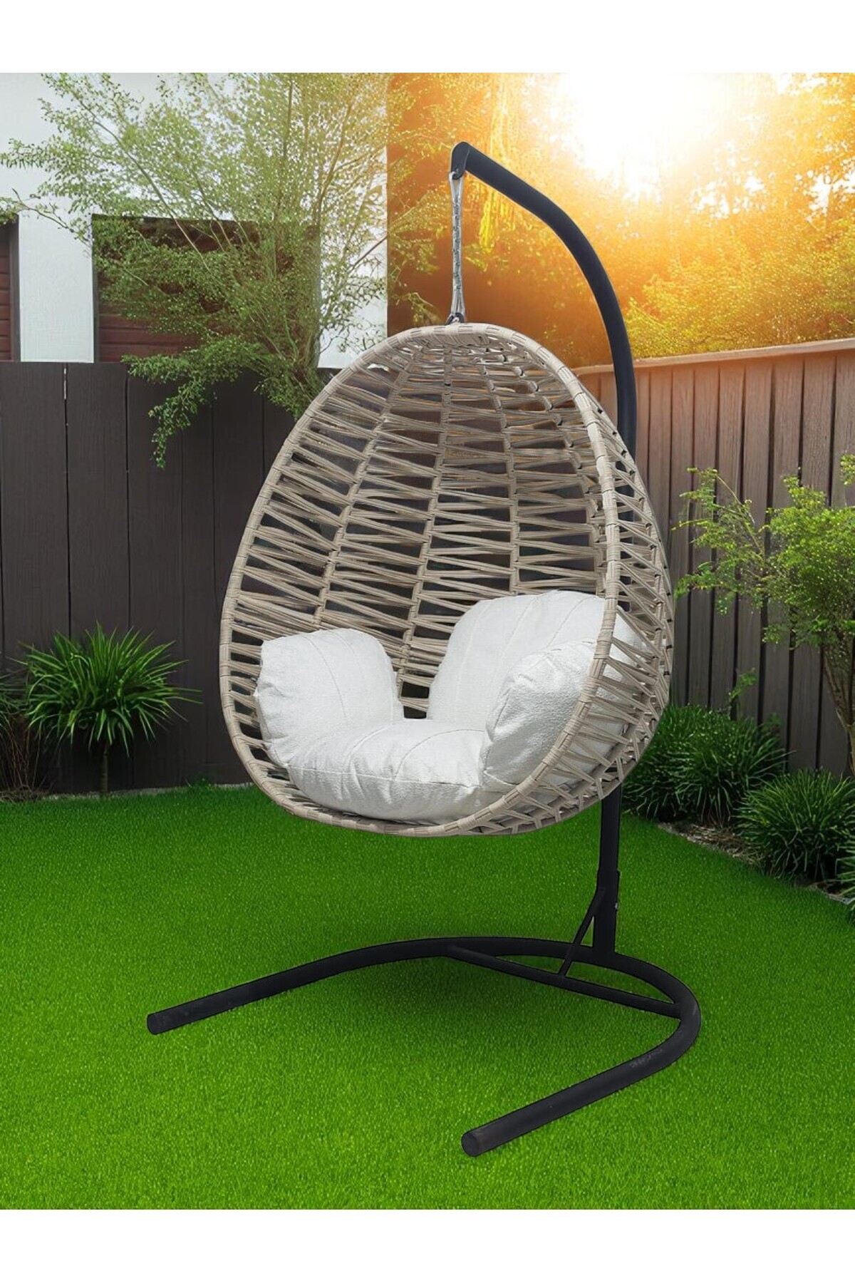 Armut Salıncak Tek Kişilik Makrome Ip Örgü Bahçe Balkon Ev Salıncağı