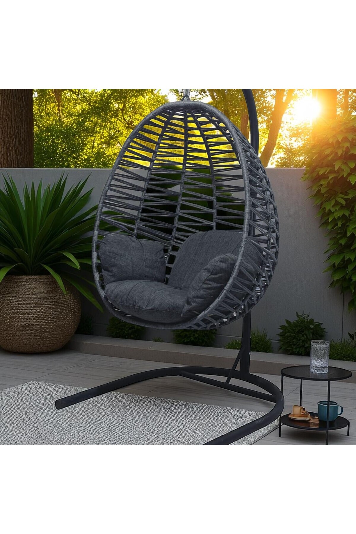 Armut Salıncak Tek Kişilik Makrome Ip Örgü Bahçe Balkon Ev Salıncağı