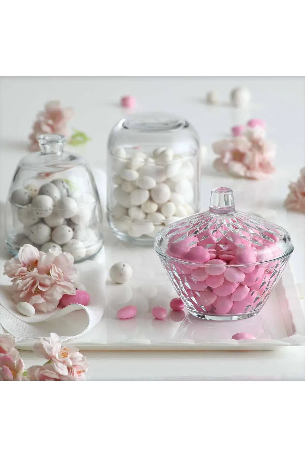 Artemis Cam Şekerlik Tekli Cam Kapaklı