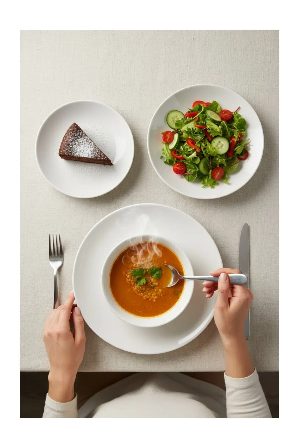 Bambum Naz 24 Parça Yemek Takımı Beyaz