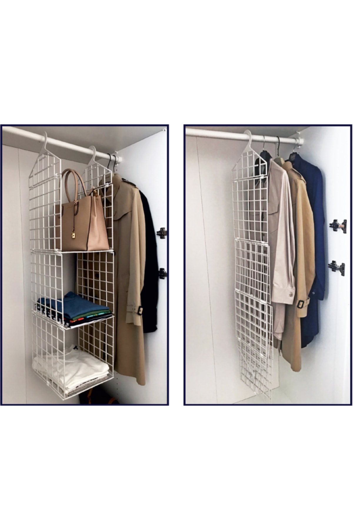 Çerkez Yapı Market Beyaz Plastik Raf Organizer Gardrop Dolap içi Düzenleyici