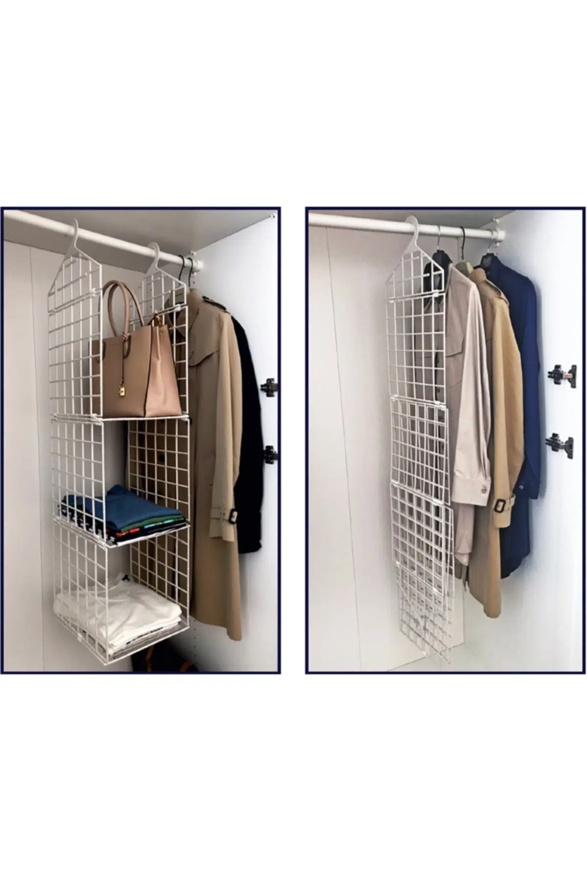 Çerkez Yapı Market Beyaz Plastik Raf Organizer Gardrop Dolap içi Düzenleyici