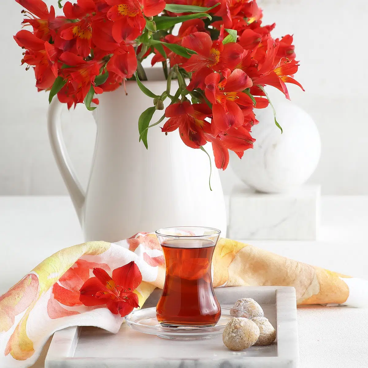 Demet Cam Çay Seti 6 Kişilik 135 ml (6 Çay Bardağı, 6 Çay Tabağı)