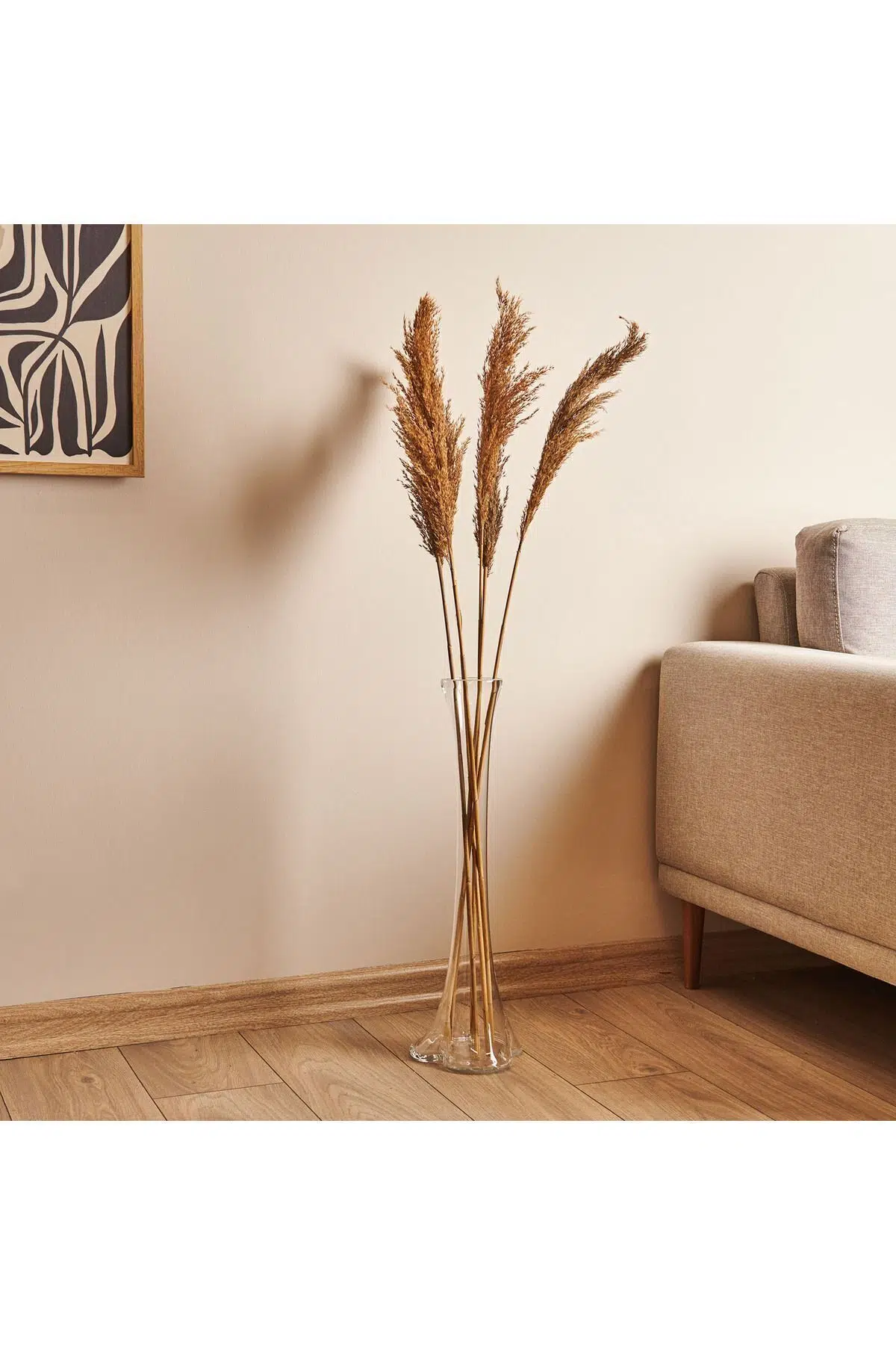 Fil Ayağı Dekoratif Cam Vazo - Şeffaf - 60 cm