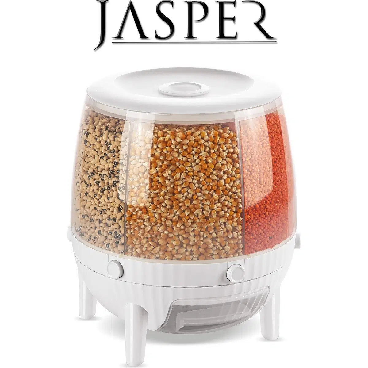 Global Kuru Gıda ve Bakliyat Organizeri 360° Dönebilen 6 Bölmeli Ayrıştırıcılı Saklama Kabı