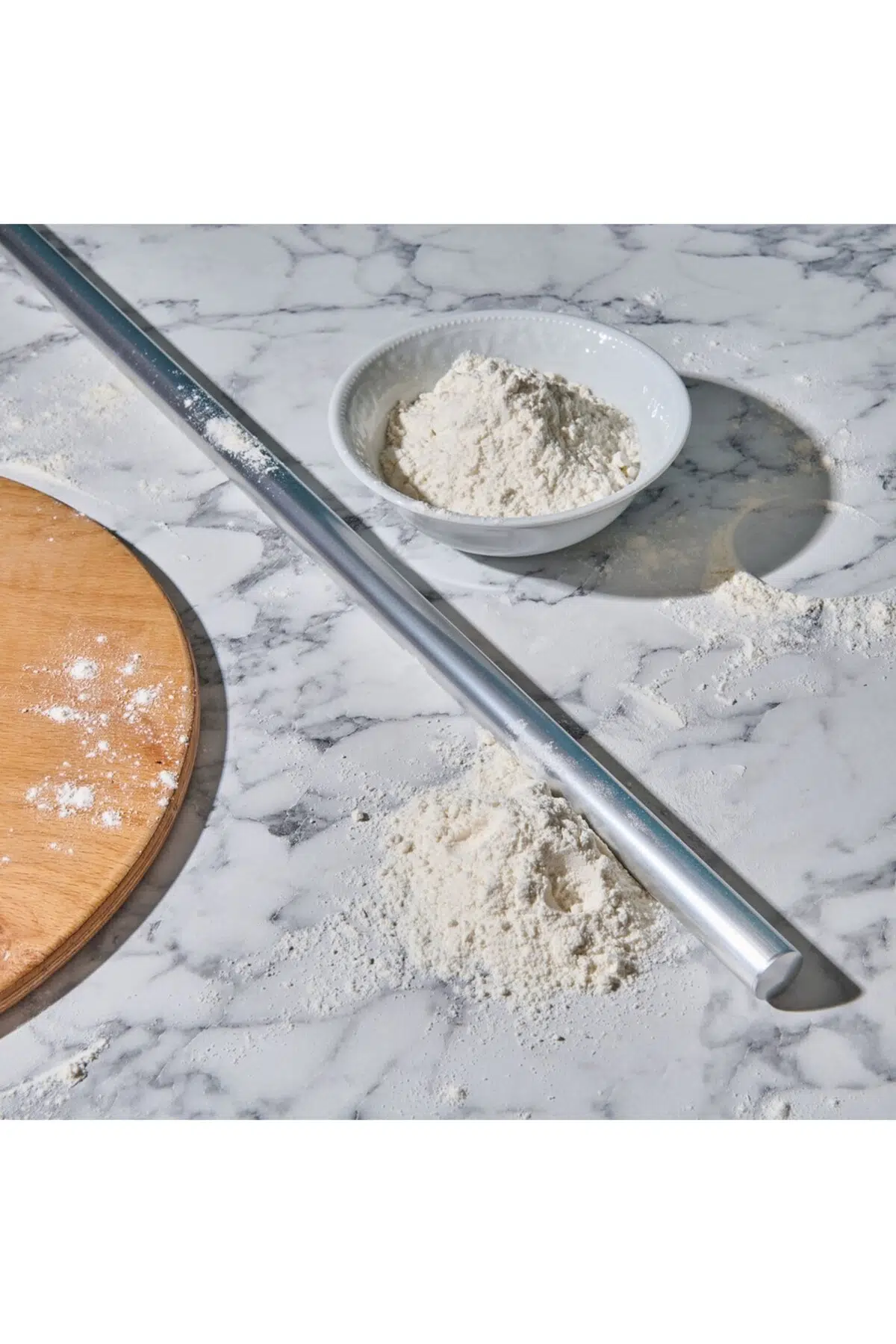 MasterChef Paslanmaz Çelik Düz Oklava - Gri - 75 cm
